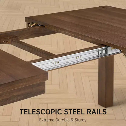 Set da Pranzo Moderno - Tavolo 80" + 6 Sedie Imbottite, Struttura in Legno Massello, Capacità Tavolo 400 libbre, Facile Montaggio