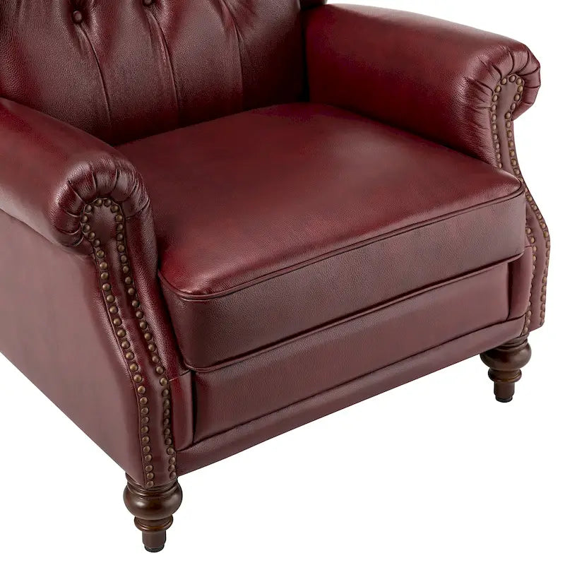 Fauteuil Alex Classic Wingback en cuir avec clous décoratifs (lot de 2) par HULALA HOME