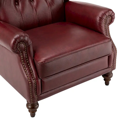 Fauteuil Alex Classic Wingback en cuir avec clous décoratifs (lot de 2) par HULALA HOME