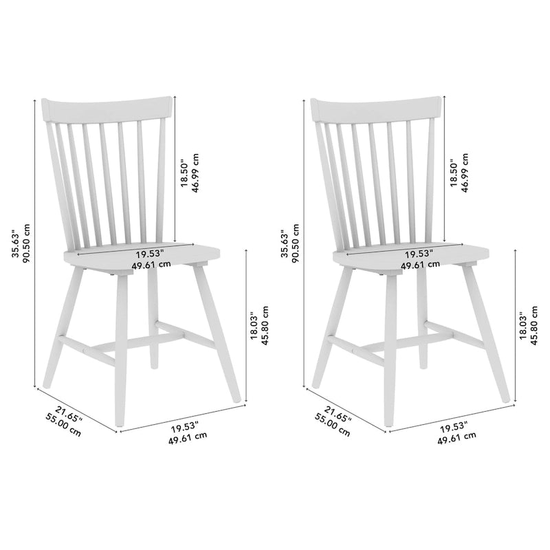 Sedie da pranzo con schienale alto e fuso Windsor Bush Furniture - Set di 2