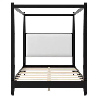 Letto a baldacchino con testiera imbottita