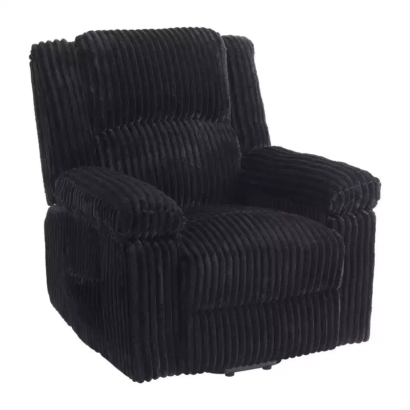 Poltrona reclinabile in velluto a coste, Divano reclinabile manuale con maniglia, Braccioli imbottiti, Imbottitura spessa, Tasca laterale, Soggiorno, Camera da letto, Home Theater, Grigio scuro