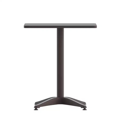 Flash Furniture Lila Set da tavolo quadrato da 23,5'' in alluminio per interni ed esterni con 2 sedie con schienale a doghe
