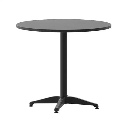 Set tavolo rotondo da interni/esterni Emma and Oliver 31,5" in alluminio con 4 sedie con schienale a doghe