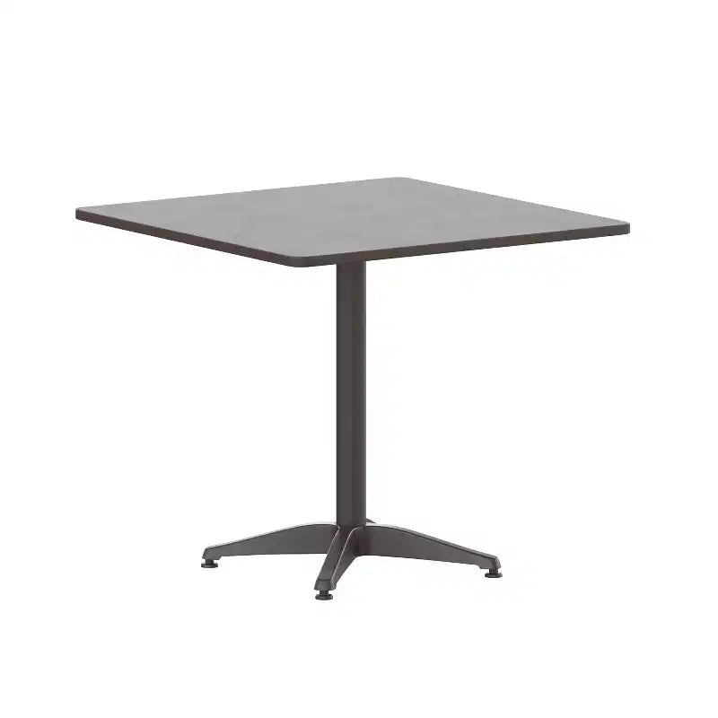 Set Tavolo Quadrato da Interno-Esterno Emma and Oliver da 31,5" in Alluminio con 4 Sedie a Doghe
