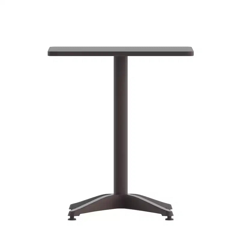 Set Tavolo Quadrato Emma and Oliver da 23,5" in Alluminio per Interni ed Esterni con 2 Sedie con Schienale a Doghe