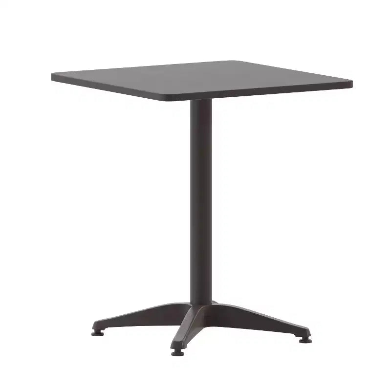 Set Tavolo Quadrato Emma and Oliver da 23,5" in Alluminio per Interni ed Esterni con 2 Sedie con Schienale a Doghe