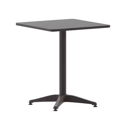 Set Tavolo Quadrato Emma and Oliver da 23,5" in Alluminio per Interni ed Esterni con 2 Sedie con Schienale a Doghe