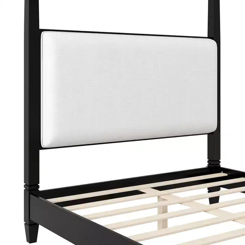 Letto a baldacchino con testiera imbottita