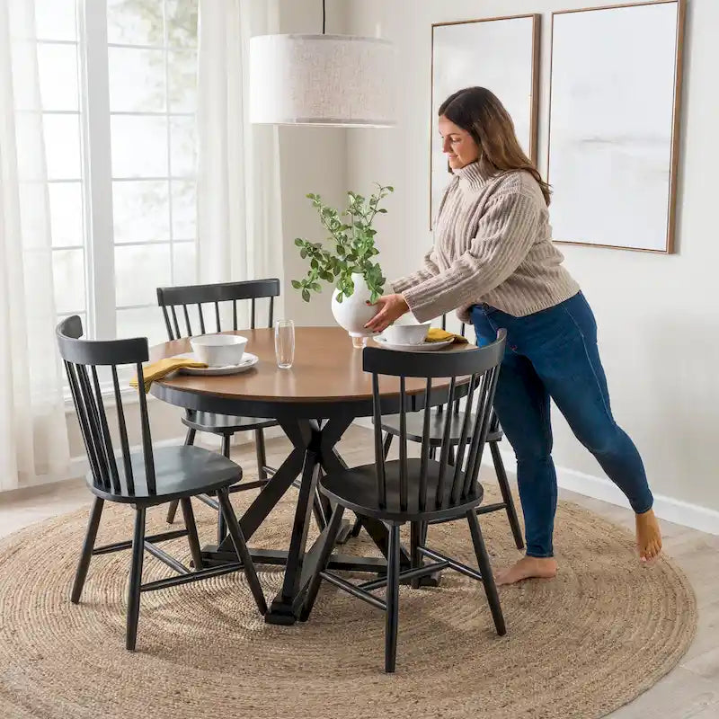 Sedie da pranzo con schienale alto e fuso Windsor Bush Furniture - Set di 2