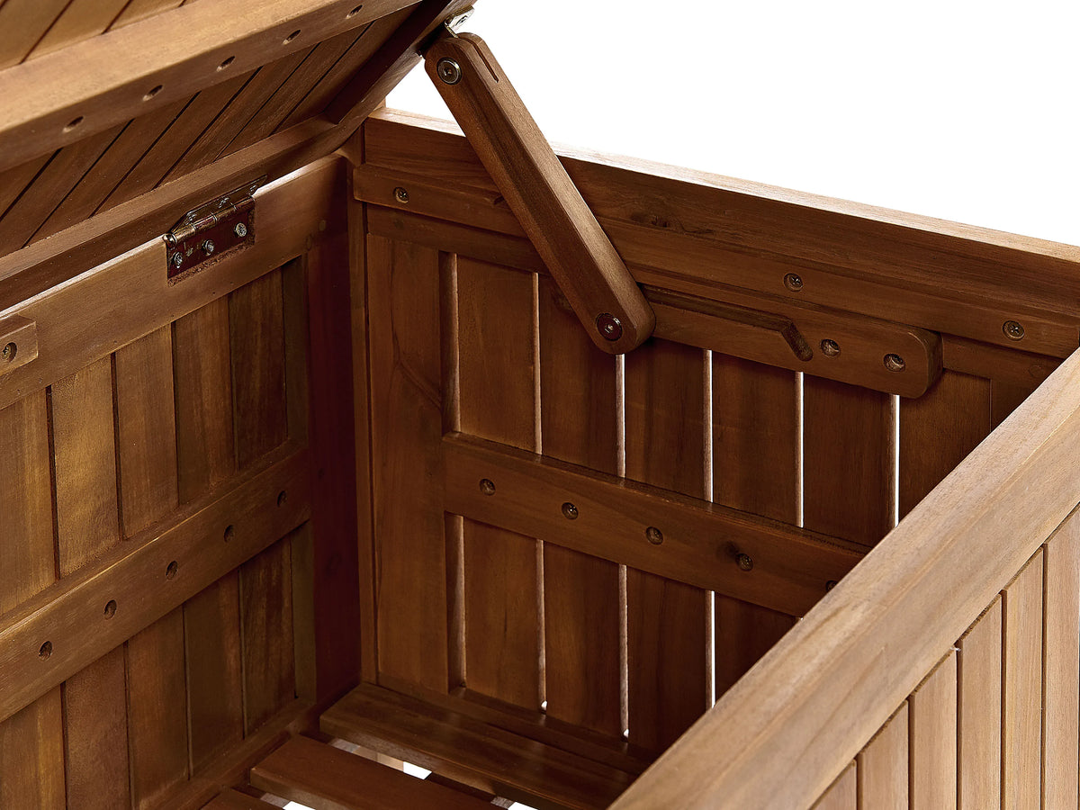 Panchina da giardino 160 cm con contenitore Legno d'acacia Marrone
