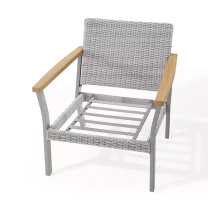 SONGMICS HOME Collection Sencillo - Ensemble de mobilier de patio 3 pièces, 2 chaises longues et 1 table basse, Mobilier d'extérieur, Gris et Beige