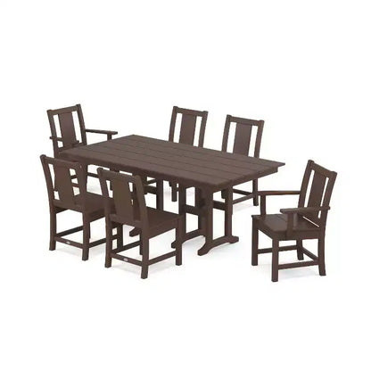 Set da pranzo da esterno POLYWOOD Prairie Farmhouse a 7 pezzi