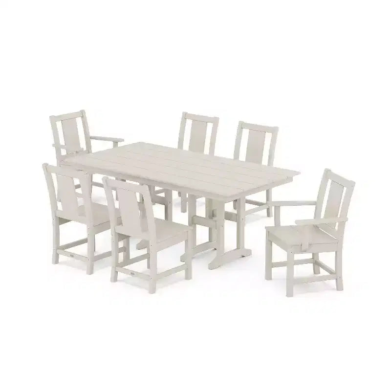 Set da pranzo da esterno POLYWOOD Prairie Farmhouse a 7 pezzi