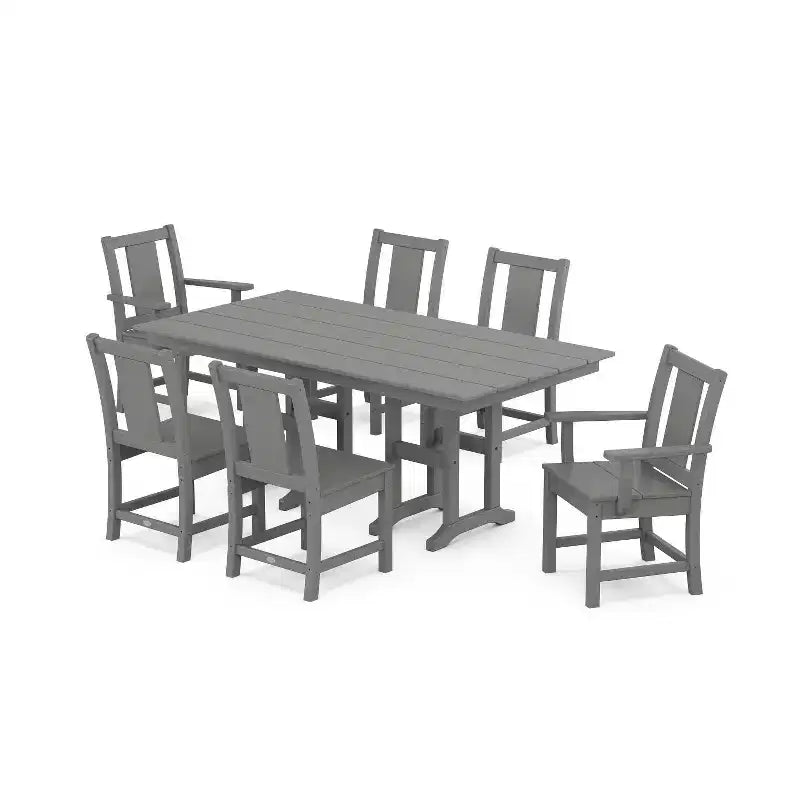 Set da pranzo da esterno POLYWOOD Prairie Farmhouse a 7 pezzi