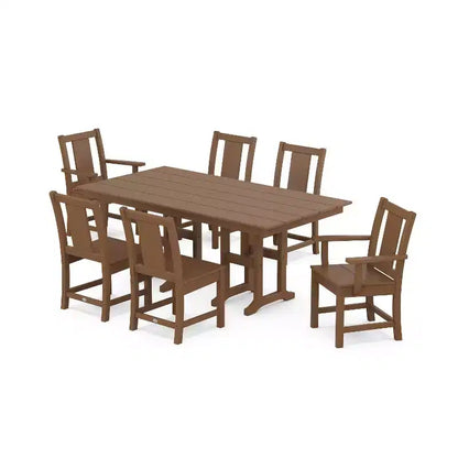 Set da pranzo da esterno POLYWOOD Prairie Farmhouse a 7 pezzi