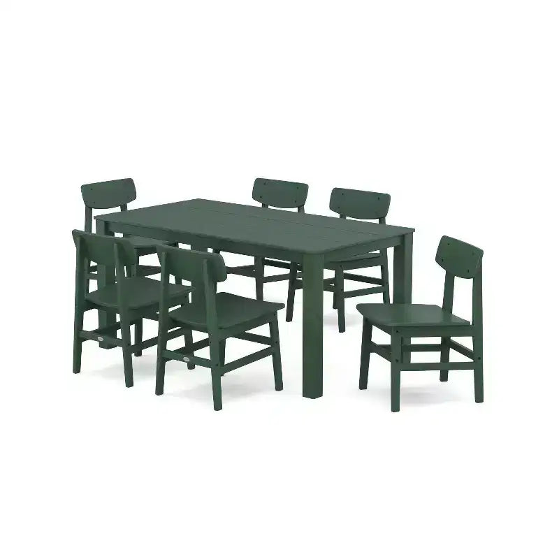 POLYWOOD Set da pranzo da esterno con 7 sedie Urban Modern Studio e tavolo Parsons