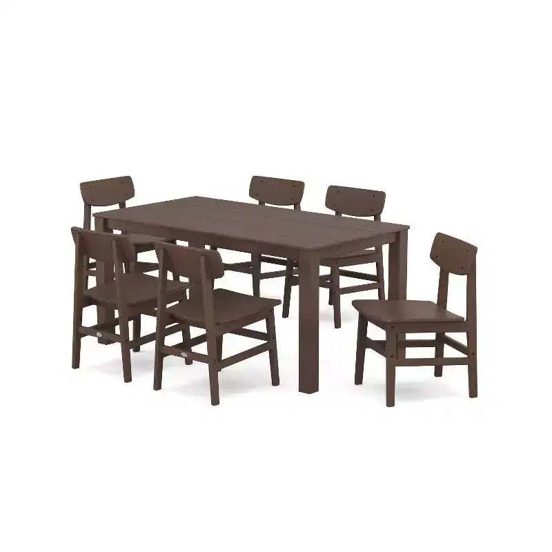POLYWOOD Set da pranzo da esterno con 7 sedie Urban Modern Studio e tavolo Parsons