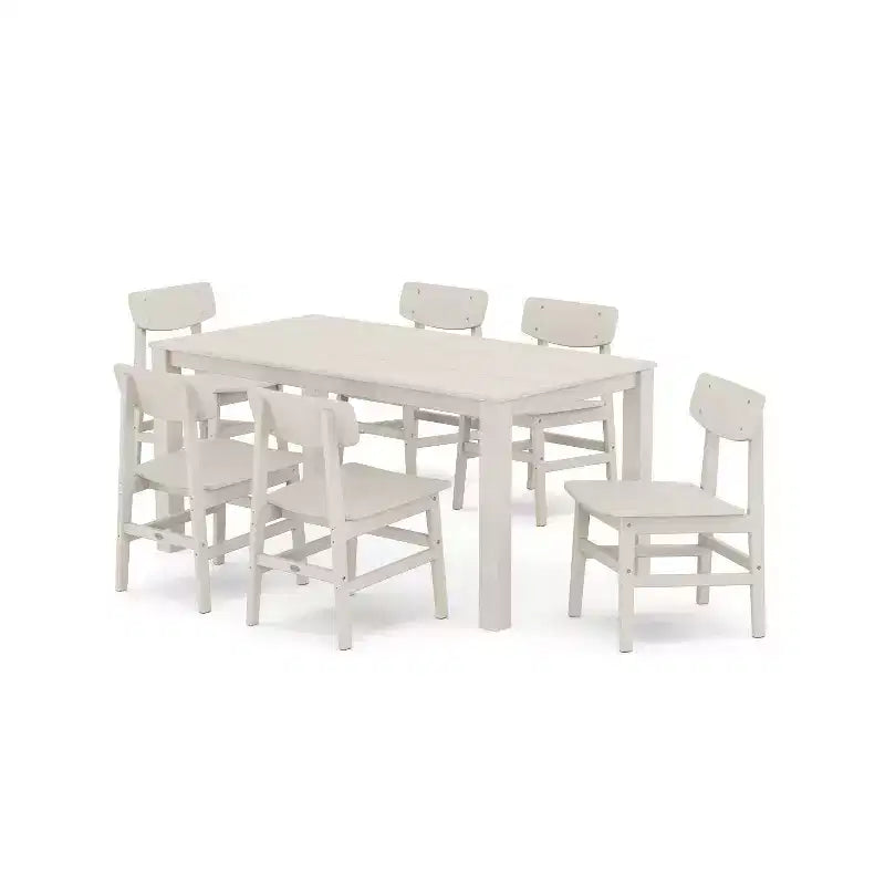 POLYWOOD Set da pranzo da esterno con 7 sedie Urban Modern Studio e tavolo Parsons