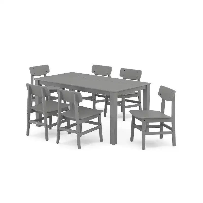 POLYWOOD Set da pranzo da esterno con 7 sedie Urban Modern Studio e tavolo Parsons