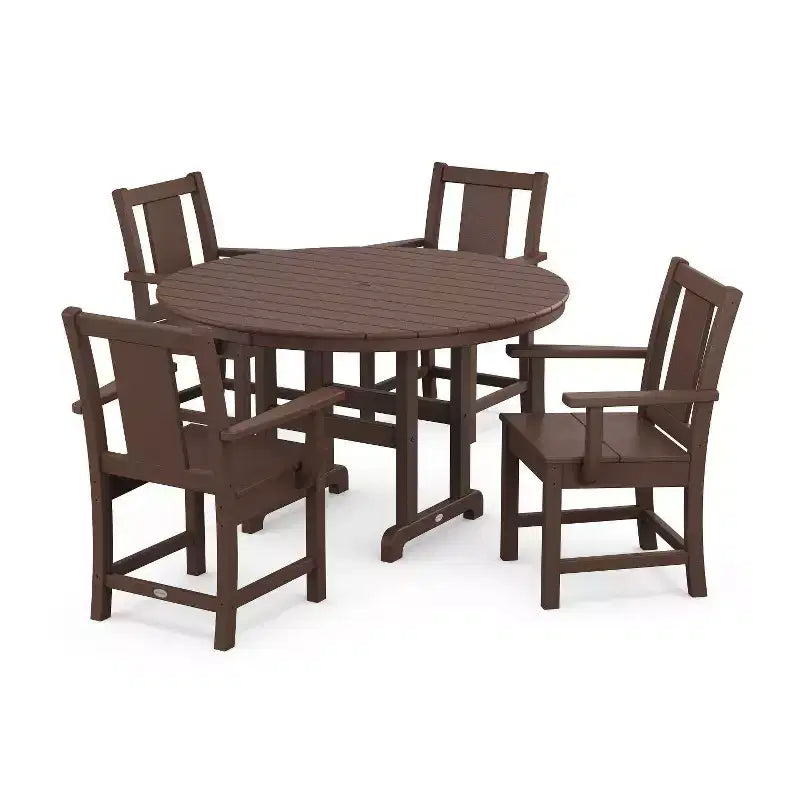 Set da pranzo per esterni da patio POLYWOOD Prairie Farmhouse rotondo 5 pezzi