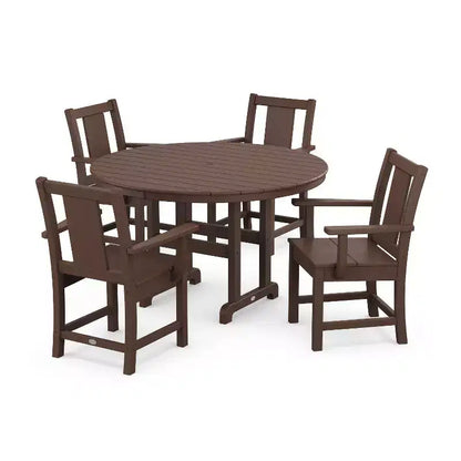 Set da pranzo per esterni da patio POLYWOOD Prairie Farmhouse rotondo 5 pezzi