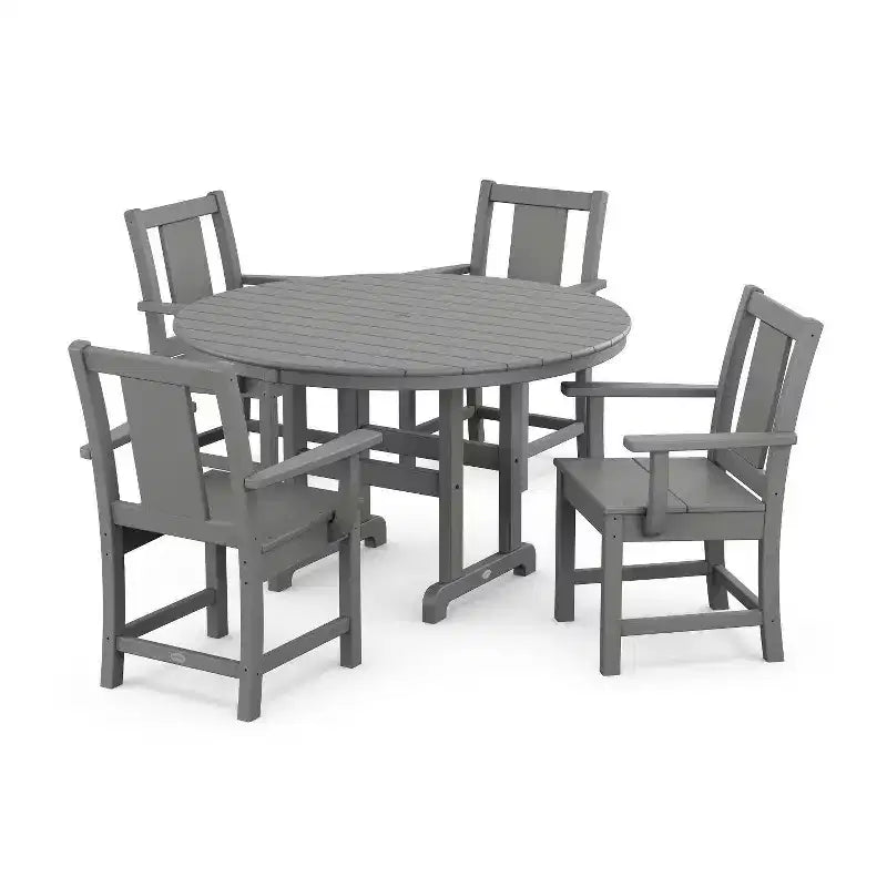 Set da pranzo per esterni da patio POLYWOOD Prairie Farmhouse rotondo 5 pezzi