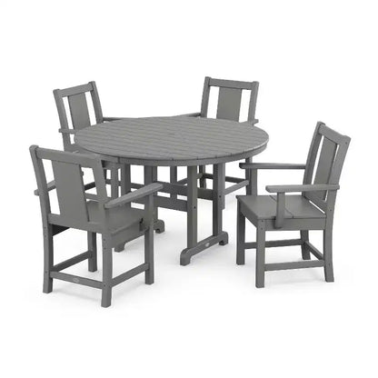 Set da pranzo per esterni da patio POLYWOOD Prairie Farmhouse rotondo 5 pezzi