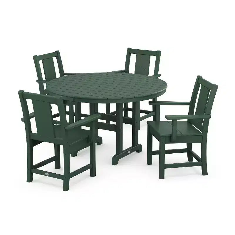 Set da pranzo per esterni da patio POLYWOOD Prairie Farmhouse rotondo 5 pezzi