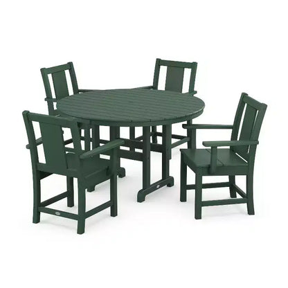 Set da pranzo per esterni da patio POLYWOOD Prairie Farmhouse rotondo 5 pezzi