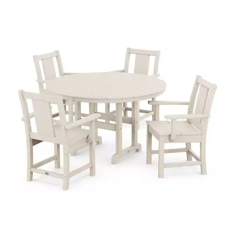 Set da pranzo per esterni da patio POLYWOOD Prairie Farmhouse rotondo 5 pezzi