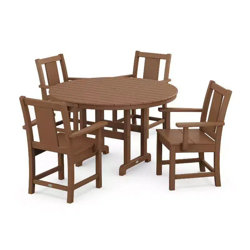 Set da pranzo per esterni da patio POLYWOOD Prairie Farmhouse rotondo 5 pezzi