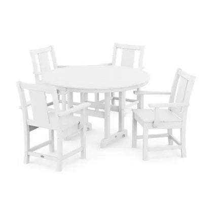 Set da pranzo per esterni da patio POLYWOOD Prairie Farmhouse rotondo 5 pezzi