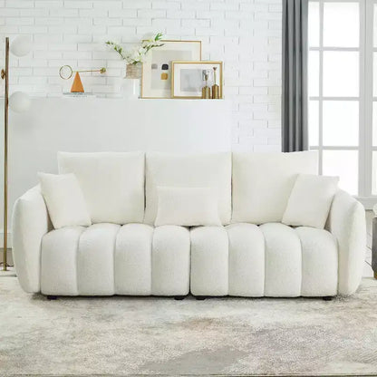 Divano a 3 posti Teddy Velvet 82 con 3 cuscini decorativi