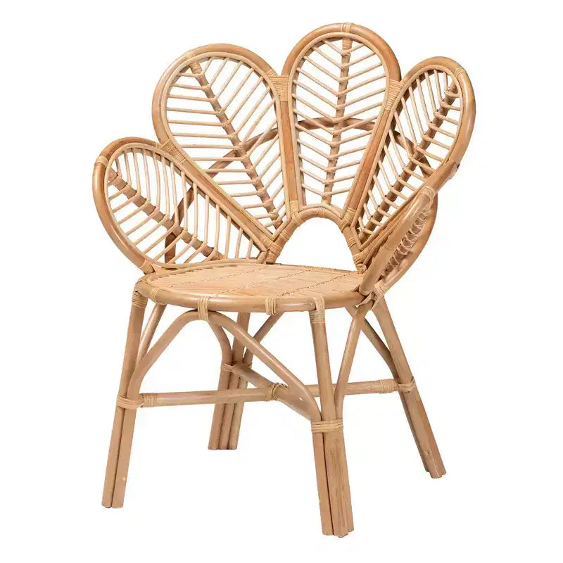 Poltrona Eliava Natural Rattan Flower Marrone Naturale: Vimini per Interni, Nessun Montaggio Richiesto