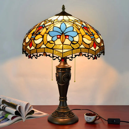 Lampada da tavolo HomeyFad a 2 luci, vintage, con cupola in vetro inossidabile