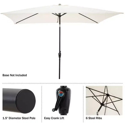Ensemble de salle à manger d'extérieur 6 pièces Alaterre Furniture, table Weston avec parasol rectangulaire de 3 mètres