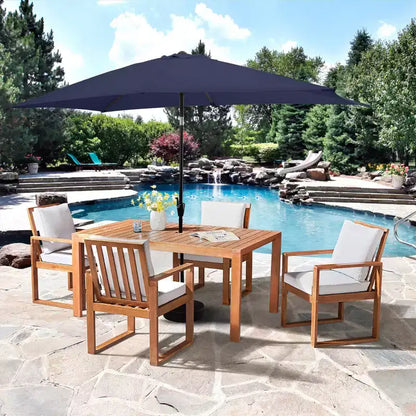 Ensemble de salle à manger d'extérieur 6 pièces Alaterre Furniture, table Weston avec parasol rectangulaire de 3 mètres