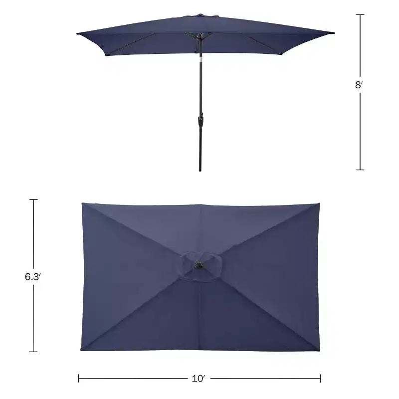 Ensemble de salle à manger d'extérieur 6 pièces Alaterre Furniture, table Weston avec parasol rectangulaire de 3 mètres