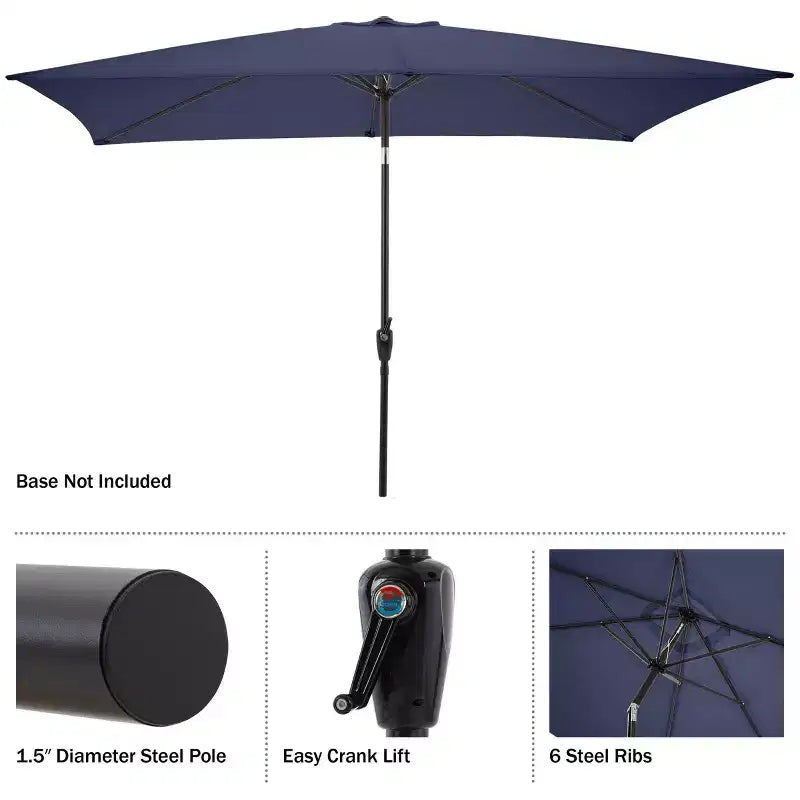 Ensemble de salle à manger d'extérieur 6 pièces Alaterre Furniture, table Weston avec parasol rectangulaire de 3 mètres