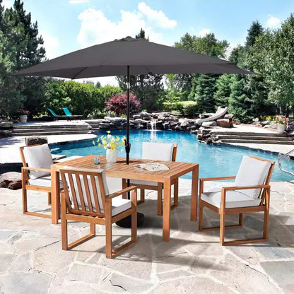 Ensemble de salle à manger d'extérieur 6 pièces Alaterre Furniture, table Weston avec parasol rectangulaire de 3 mètres