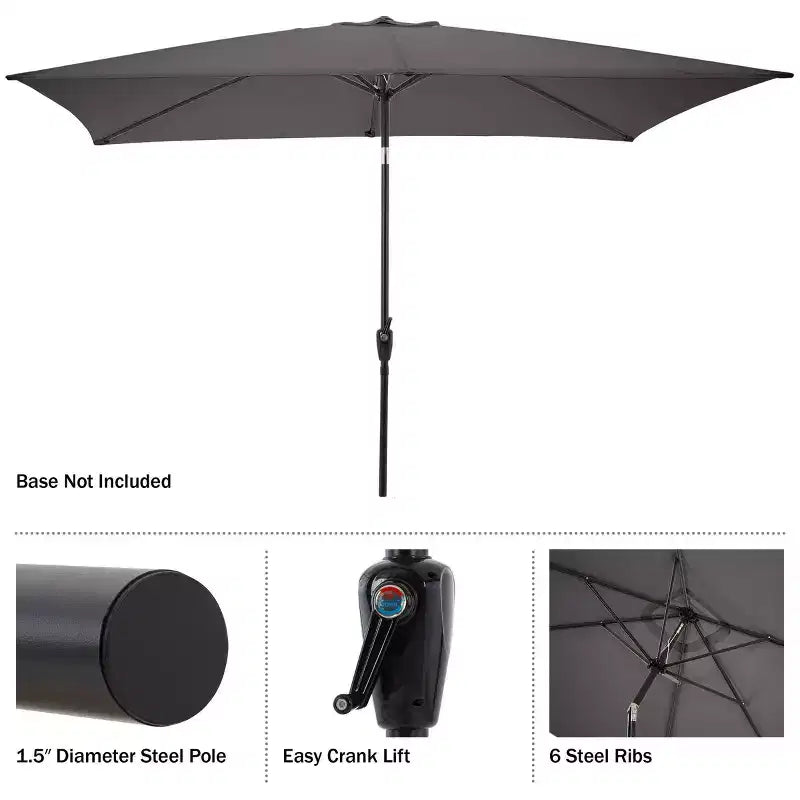 Ensemble de salle à manger d'extérieur 6 pièces Alaterre Furniture, table Weston avec parasol rectangulaire de 3 mètres