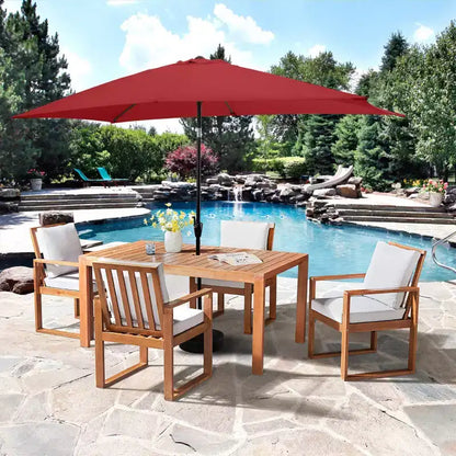 Ensemble de salle à manger d'extérieur 6 pièces Alaterre Furniture, table Weston avec parasol rectangulaire de 3 mètres