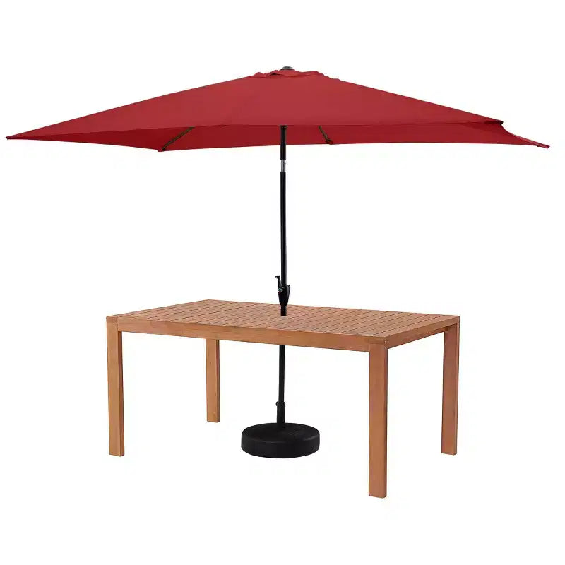 Ensemble de salle à manger d'extérieur 6 pièces Alaterre Furniture, table Weston avec parasol rectangulaire de 3 mètres