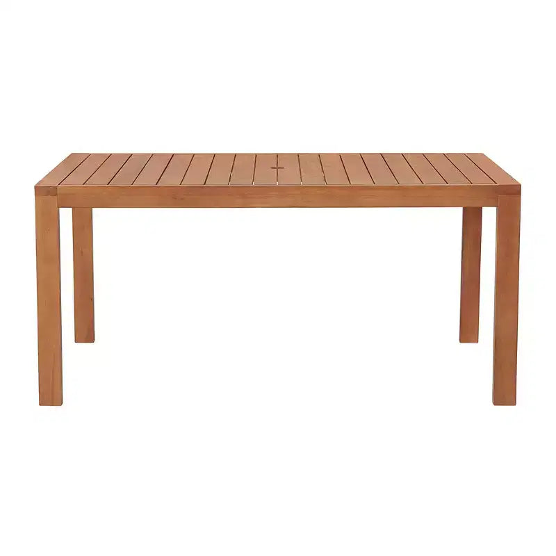 Ensemble de salle à manger d'extérieur 6 pièces Alaterre Furniture, table Weston avec parasol rectangulaire de 3 mètres