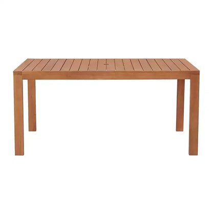 Ensemble de salle à manger d'extérieur 6 pièces Alaterre Furniture, table Weston avec parasol rectangulaire de 3 mètres