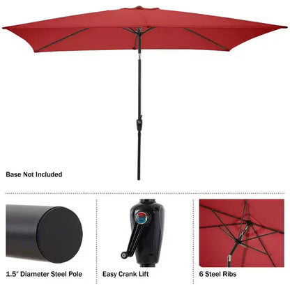 Ensemble de salle à manger d'extérieur 6 pièces Alaterre Furniture, table Weston avec parasol rectangulaire de 3 mètres