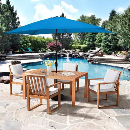 Ensemble de salle à manger d'extérieur 6 pièces Alaterre Furniture, table Weston avec parasol rectangulaire de 3 mètres