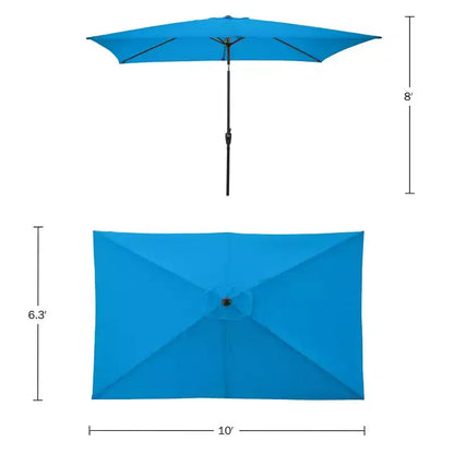 Ensemble de salle à manger d'extérieur 6 pièces Alaterre Furniture, table Weston avec parasol rectangulaire de 3 mètres
