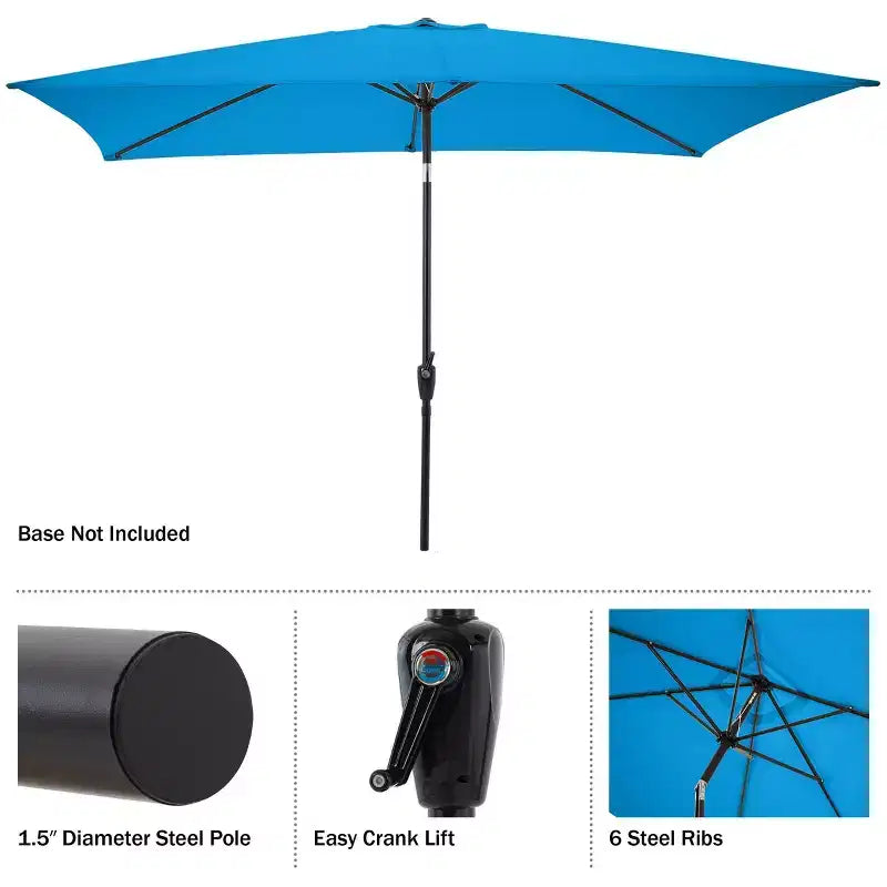 Ensemble de salle à manger d'extérieur 6 pièces Alaterre Furniture, table Weston avec parasol rectangulaire de 3 mètres